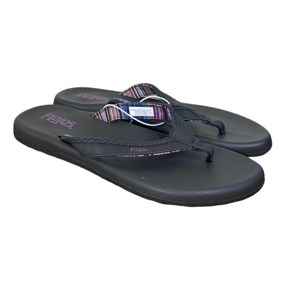 Flojos By Seajack New Flip Flops Ladies Josie Comfort Sandals New Sz 7 Black - Picture 6 of 10